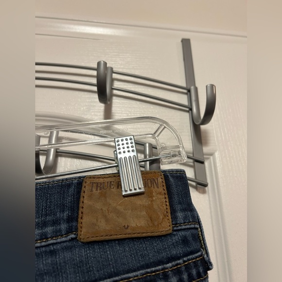 True Religion Jeans mens 34 Blue Dark Wash Ricky Relaxed Straight Fit USA GUC - Picture 6 of 15